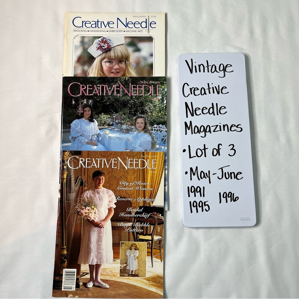 Vintage Creative Needle Magazines. Lot of 3 May-June (1991, 1995& 1996)